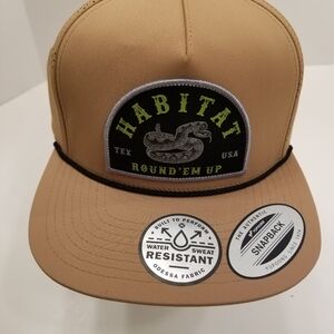 NWT Yupoong Snapback Habitat Round'em up Tex USA Water Sweat Resistant Real Odes